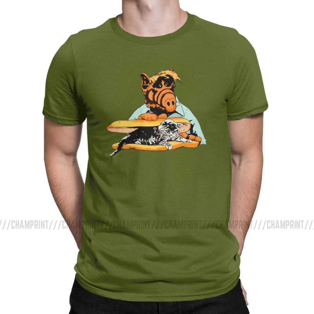 Mens Kitty Sandwich Alf The Extraterrestrial Tv Show T Shirts Melmac 100 Cotton Clothing Funny Tees Birthday Gift TShirts