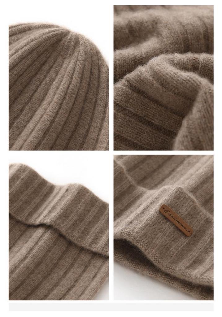 Unisex Thickened Ribbed Cashmere Hat - Autumn/Winter Fashionable Knitted Turban