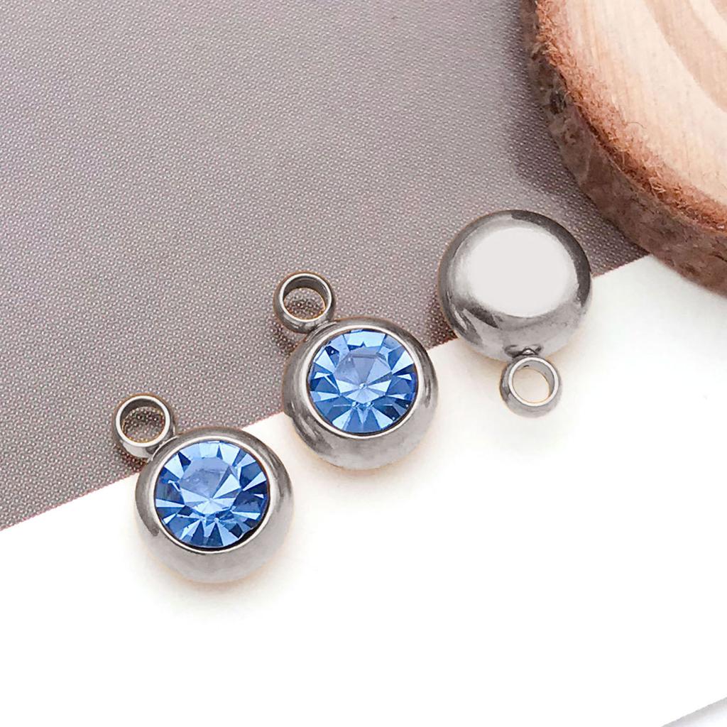 DIY alloy jewelry accessories inlaid with colored diamonds, twelve-star birthstone, birthstone, zodiac stone necklace, bracelet, small pendant.