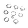 Love Ring, European and American Jewelry, Personalized Alloy with Diamonds, Fishtail Stars Stacked with High-end Rings, Women