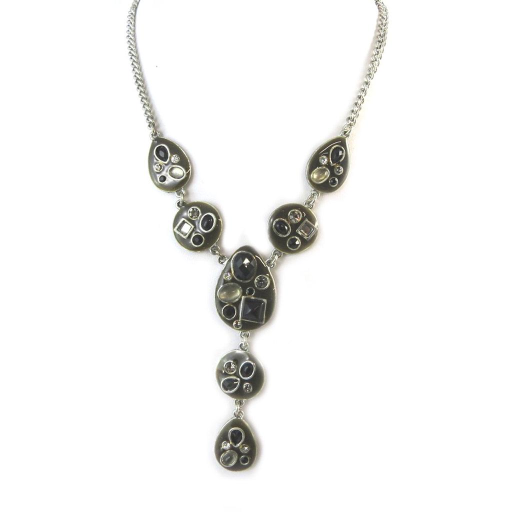Les Trésors De Lily [F5984] - Gray 'Mélusine' Designer Necklace