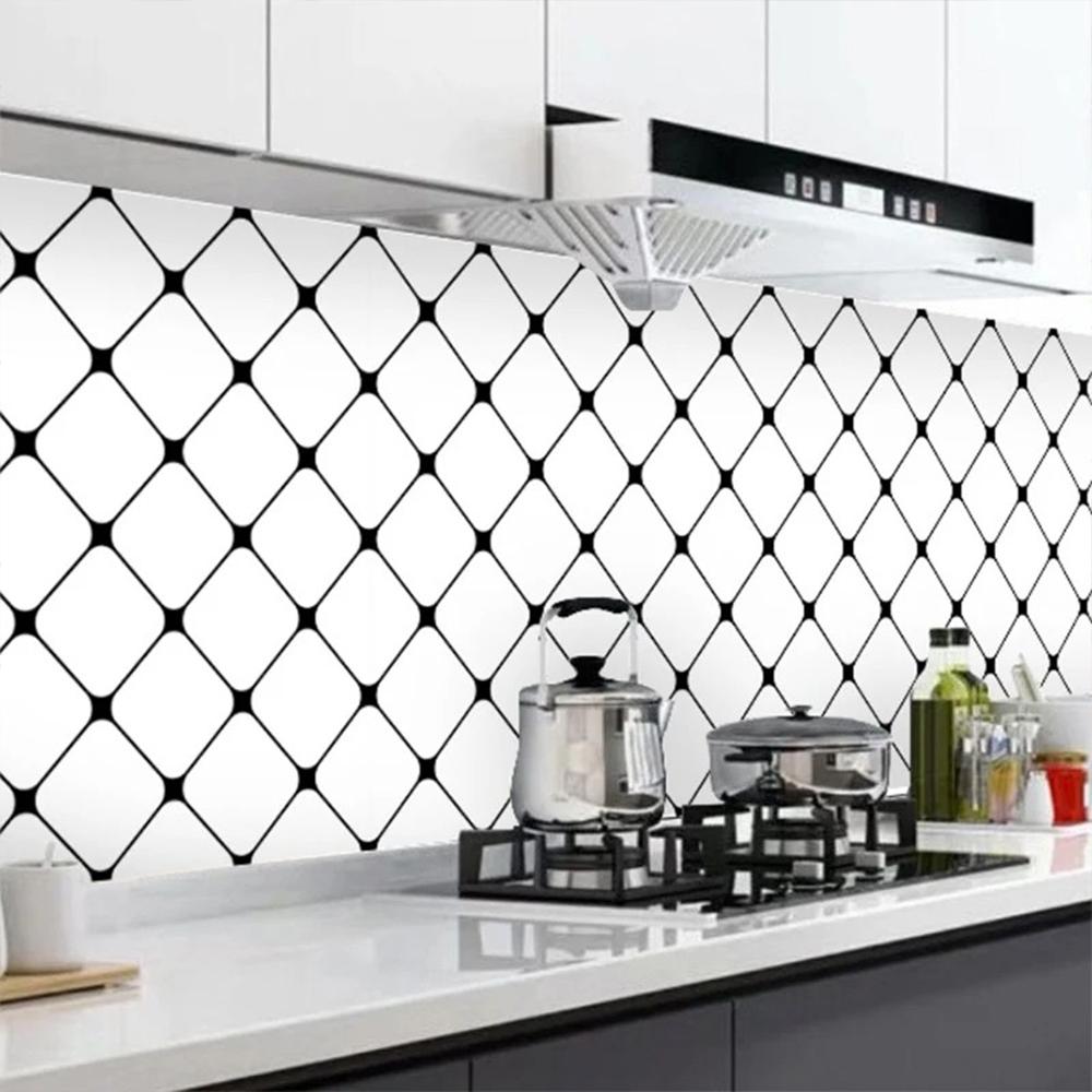40cm Classic Oblique Case Kitchen Oil Fume Sticker Toilet Waterproof Mildew Proof Self-adhesive Wallpaper Home Decoration Wall