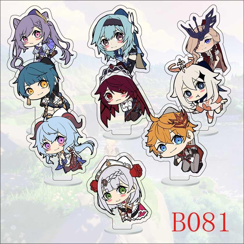 9Pcs/Set Acrylic Stand Model Wendi Tartaglia Hu Tao Yae Miko Raiden Shogun Figure Decoration Action Plate Toys