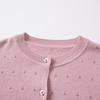 Women's Pink Hollow Knit Cardigan