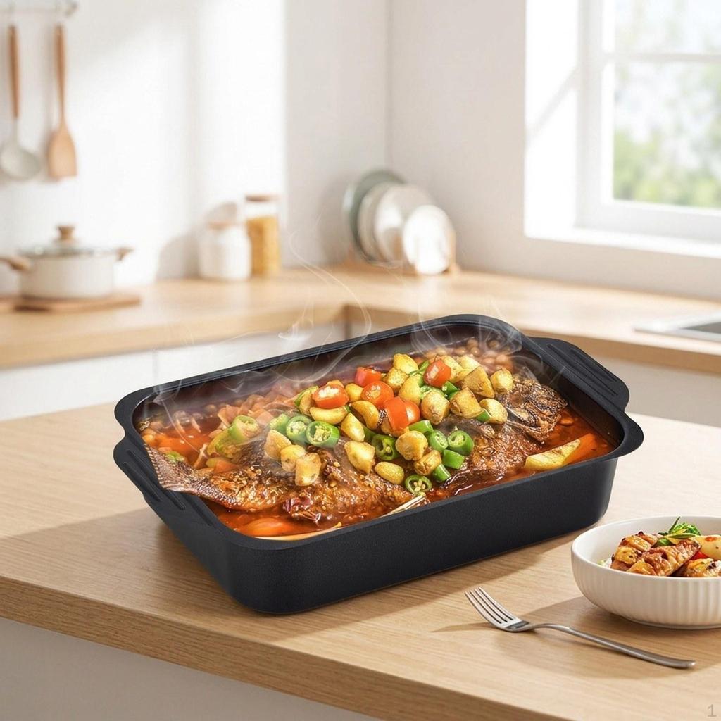 Pan Cookware with Handles Steak Barbecue Grill Plate for Fire Picnic Indoor Outdoor Cooking