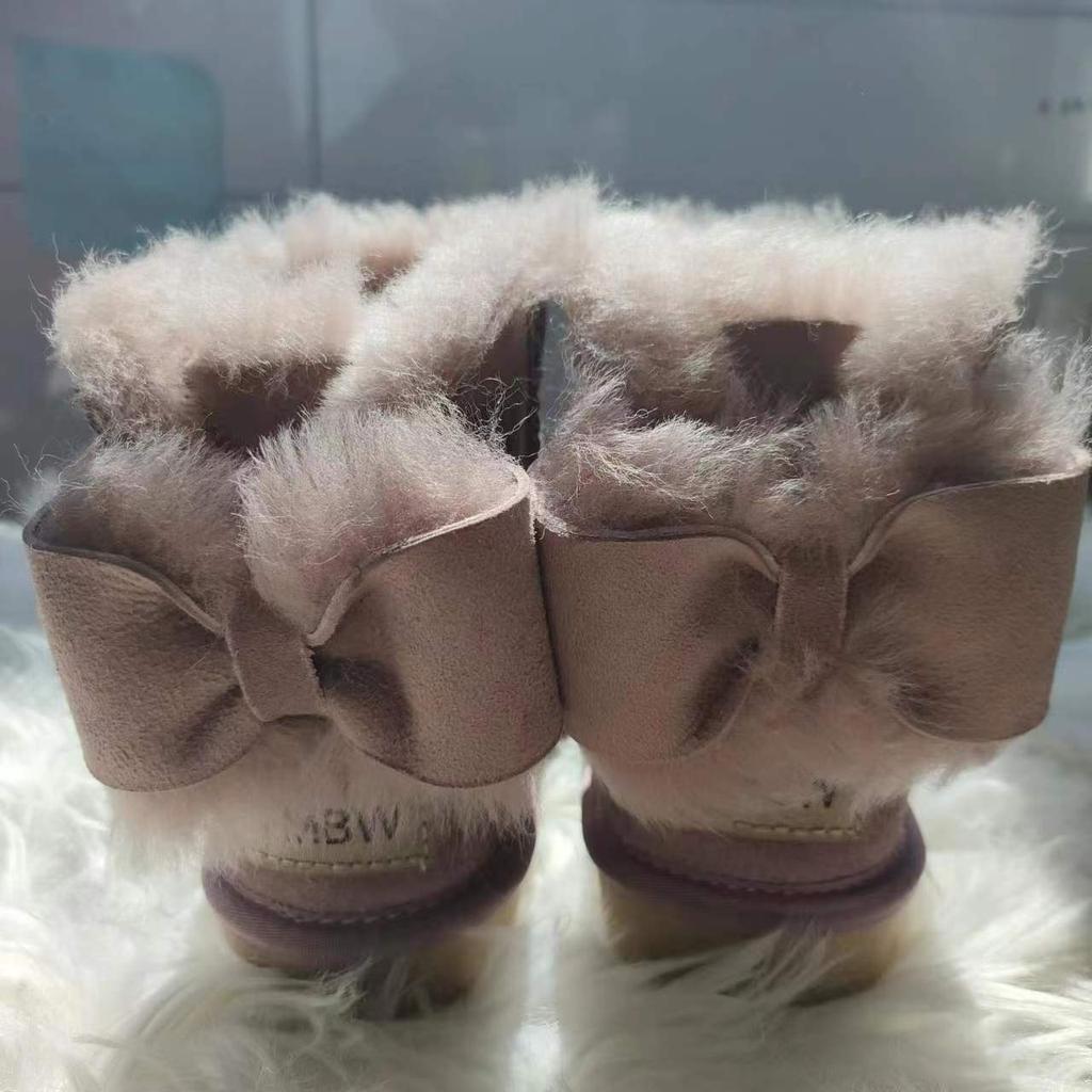 New Warm 2024 New Real Sheepskin Handmade Waterproof Girls Boots Winter Fur Warm Kids Snow Boots For Girls Brand Children Shoes