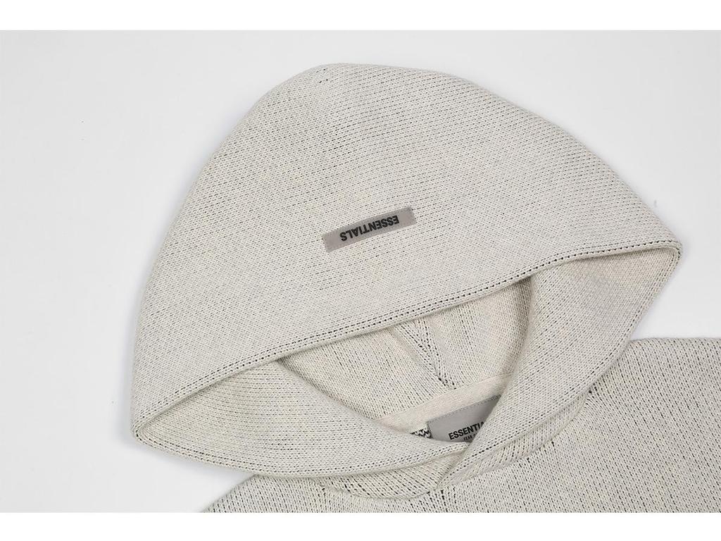 Bluza z kapturem FOG Essentials z podwójną linią – Modny, luźny dzianinowy sweter do mody ulicznej