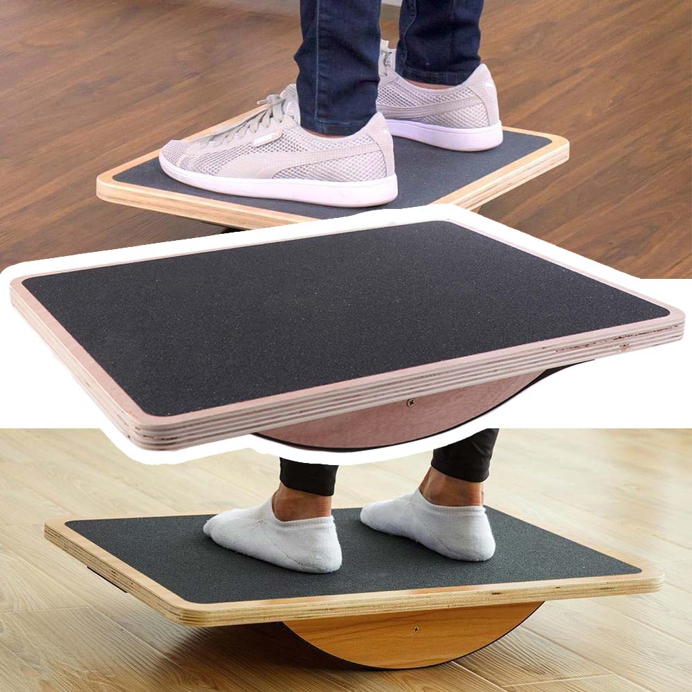 Anti-Slip Balance Training Board Yoga Ballet Multi-function Wooden Core Trainer Wobble Durable Core Strength Trainer Men Women