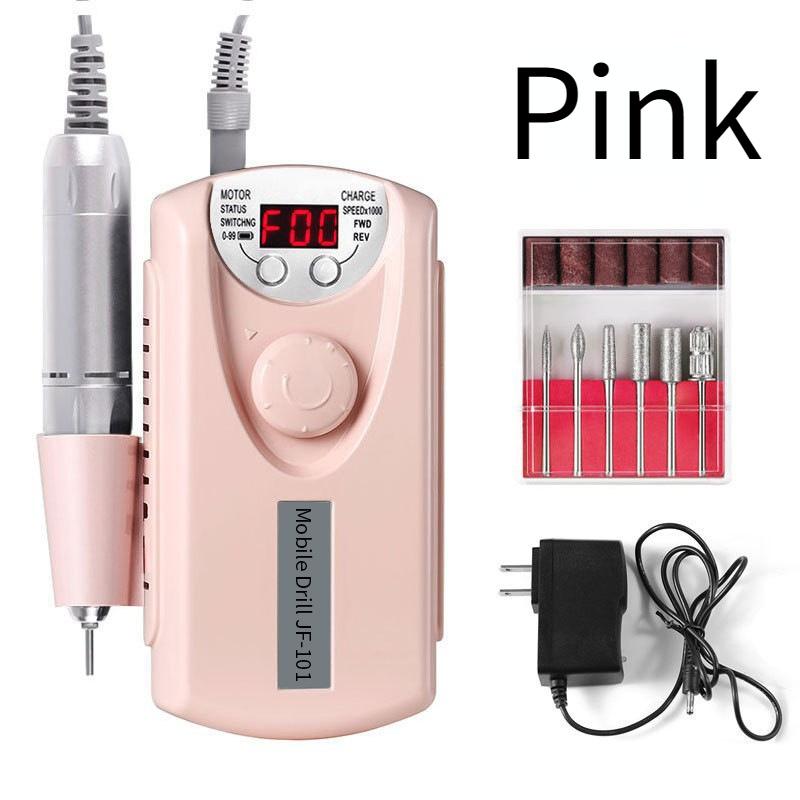 Mașină electrică portabilă de găurit pentru unghii, mașină de manichiură pentru șlefuitor de unghii cu gel acrilic, echipament reîncărcabil pentru arta unghiilor