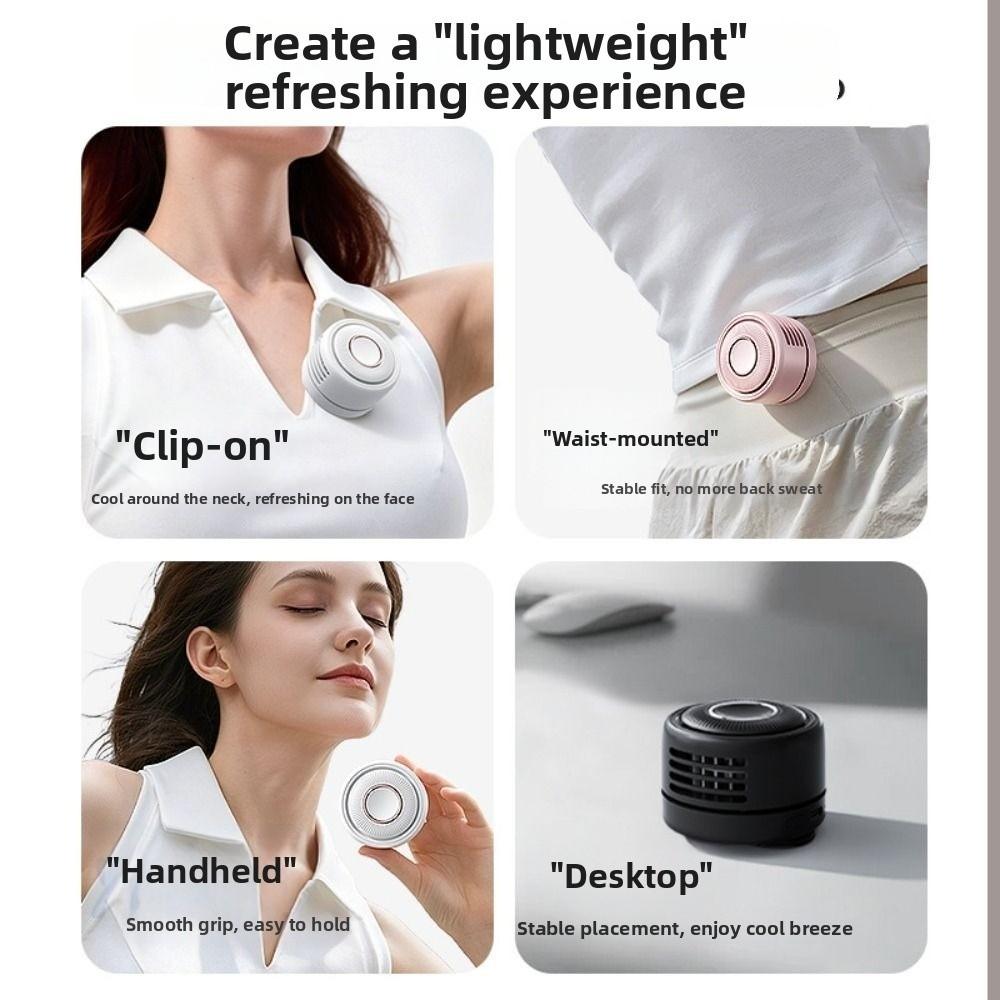 Bladeless Clip-On Waist Fan Rotatable 3 Adjustable Speed Personal Cooling Clip Fan USB Rechargeable Multi-functional