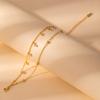 Light Luxury High-End Stainless Steel Diamond-Encrusted Bracelet, Moon Sun Love Geometry Does Not Fade Jewelry Women