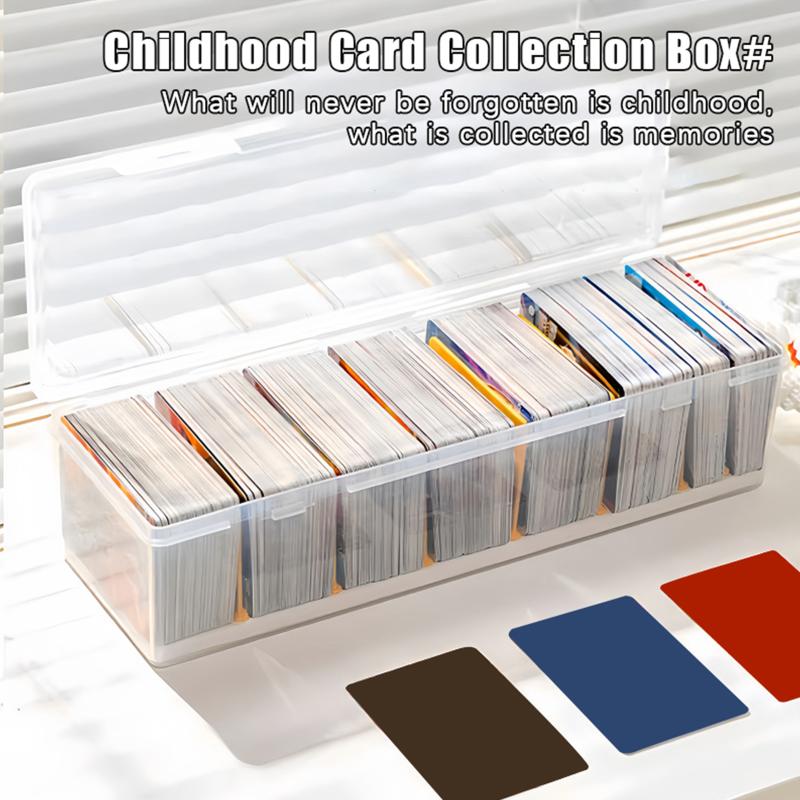 Clear Plastic Compartmentalized Organizer Box Holds 550+ Game Cards Storage Box With Adjustable Divider For Cards 1Pcs
