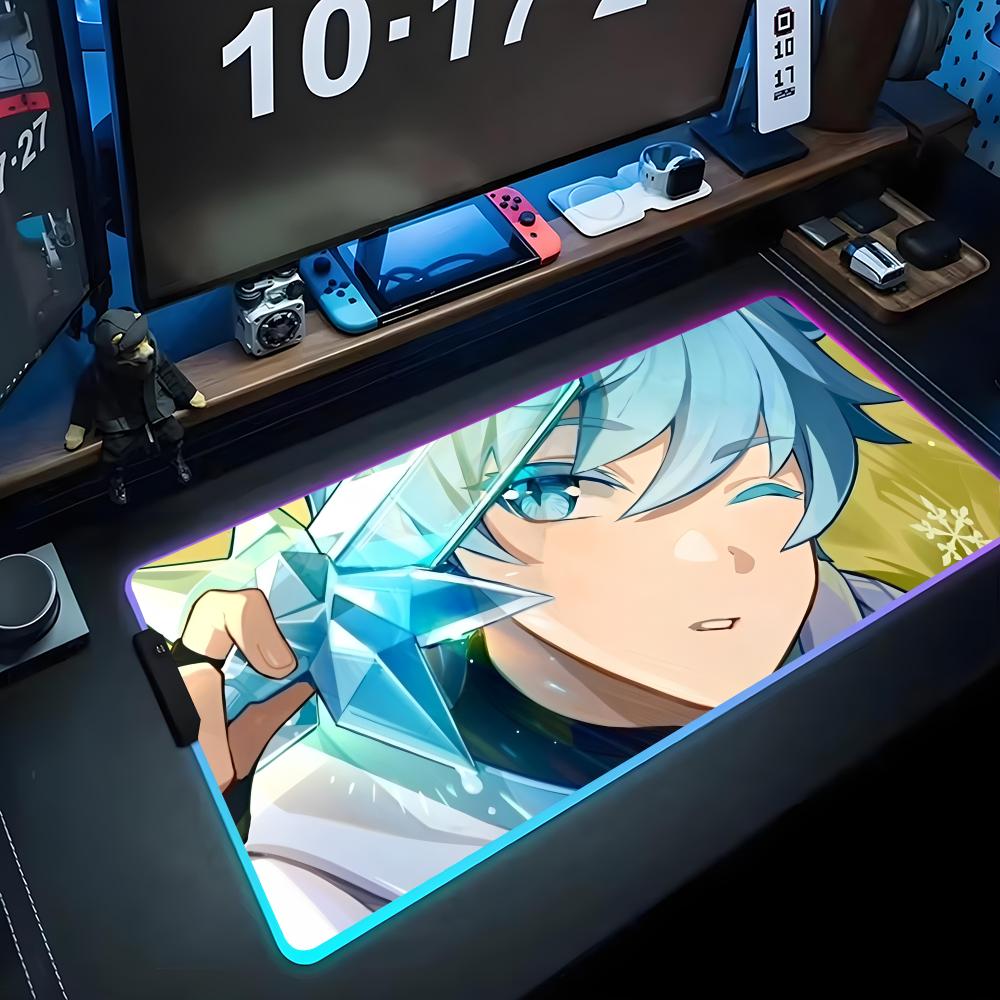 chongyun Mouse Pad RGB Gaming Mousepad Big LED Pad PC Desk Mat Luminous Mouse Pad Large Keyboard Mats Table Rug With Backlit