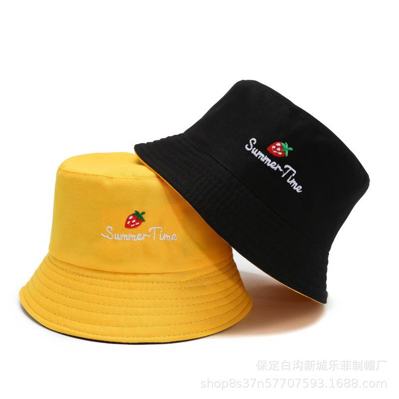 Hat autumn double-sided bucket hat women's spring summer sun hat Japanese new student basin hat cute
