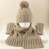 Dziecięcy Zimowy Ciepły Dzianinowy Zestaw Czapka z Pomponem Szalik Rękawiczki Zestaw 3 Szt. Lub Pojedyncza Czapka Beanie Wiatroodporna Ochrona Uszu Dla Chłopców Dziewczynek Zimna Pogoda Na Zewnątrz
