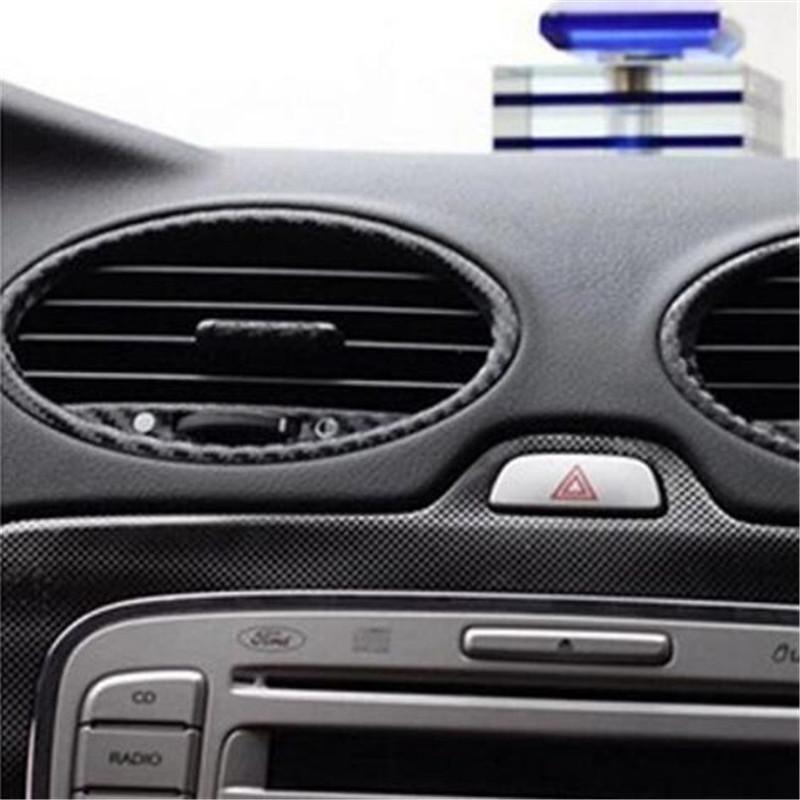 Cotochsun Car-styling Air Vent Outlet Trim 3D 5D Carbon Fiber Decoration Sticker Case For Ford Focus 2 MK2 2005-2013