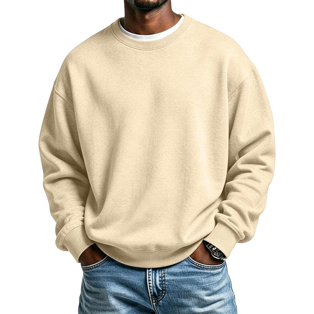 Herren Sweatshirt mit Rundhalsausschnitt und langen Ärmeln, lässiger Pullover für den Alltag