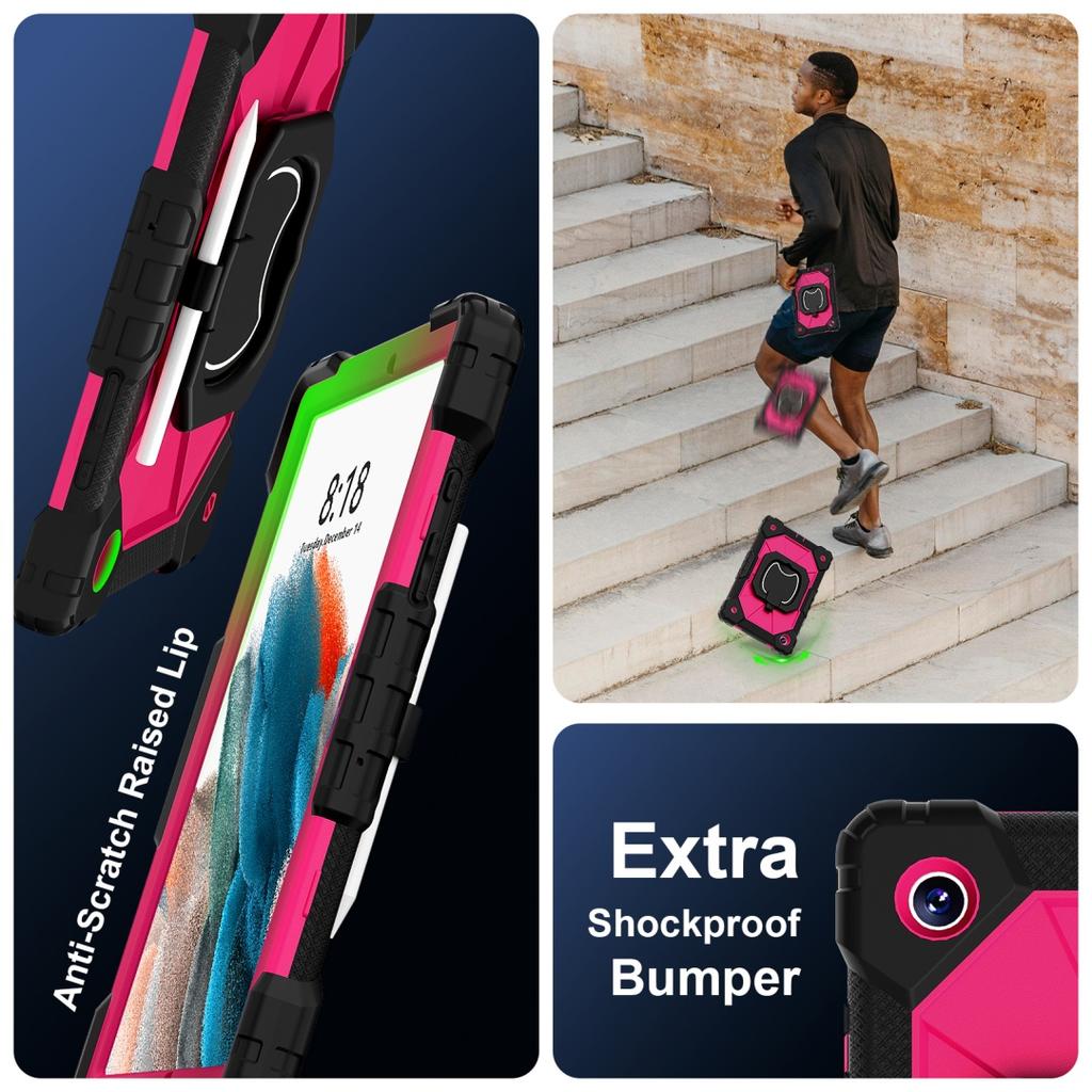 Für Samsung Galaxy Tab A8 10.5 (2021).360° drehbarer Griff, robuster Schutzständer, TPU + PC, 3-in-1, stoßfestes Tablet-PC-Gehäuse