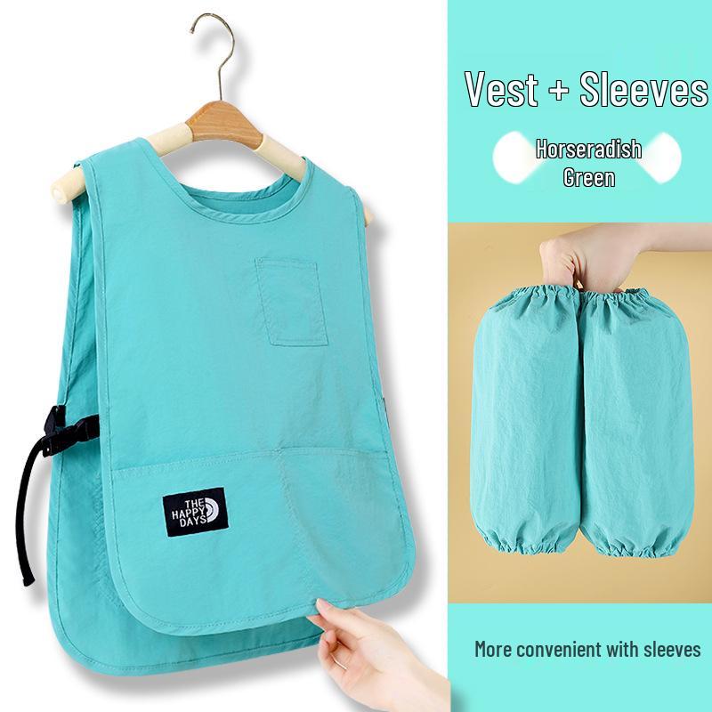 Grembiule Gilet per Bambini: Grembiule da Pittura per Bambini, Antimacchia, Impermeabile, per Calligrafia e Pasti della Scuola Primaria.