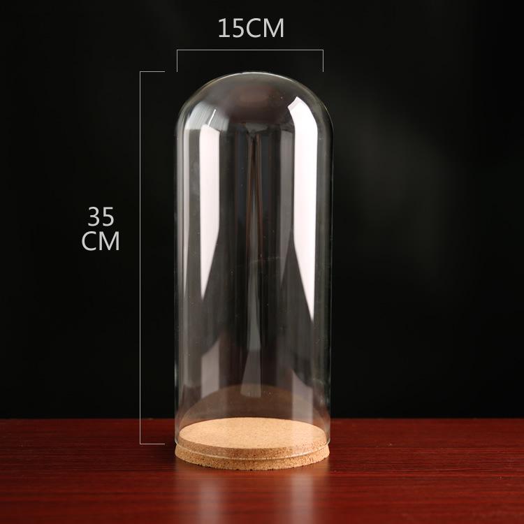 Dustproof Glass Cover for Preserved Flower Display, Clay Figures & Felt Dolls