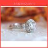 Elegant Silver Plated Ring With Round White Sapphire Rhinestone For Weddings