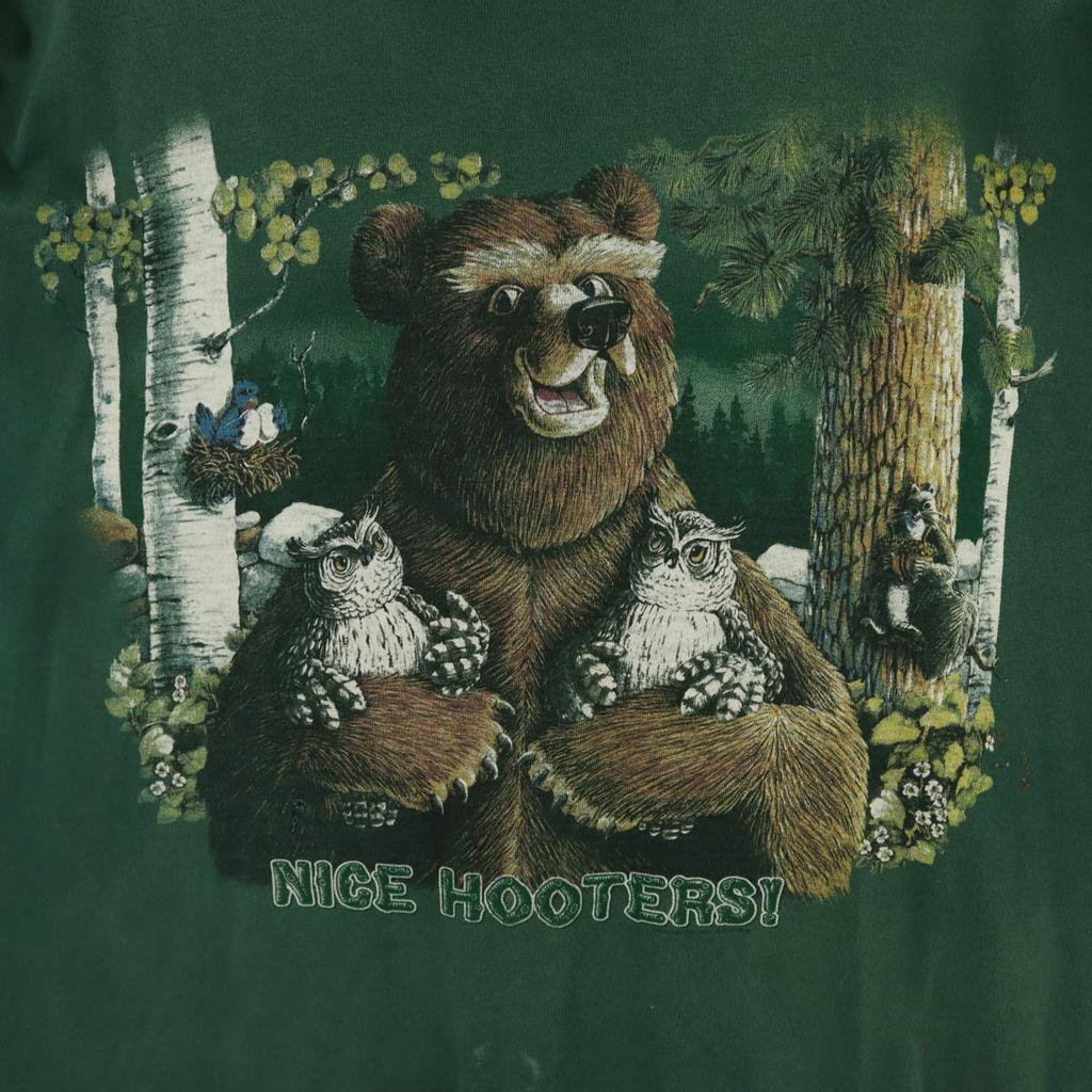 THE MOUNTAIN NICE HOOTERS print Short sleeve T-shirt XXXL Animal Big Size Men's Used