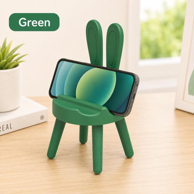 Xiaomi Rabbit Ear Stool Phone Stand, Multi-Slot Bunny Ear Four-Leg Stool with Card Slot, Cute Mini Desktop Ornament & Phone Holder
