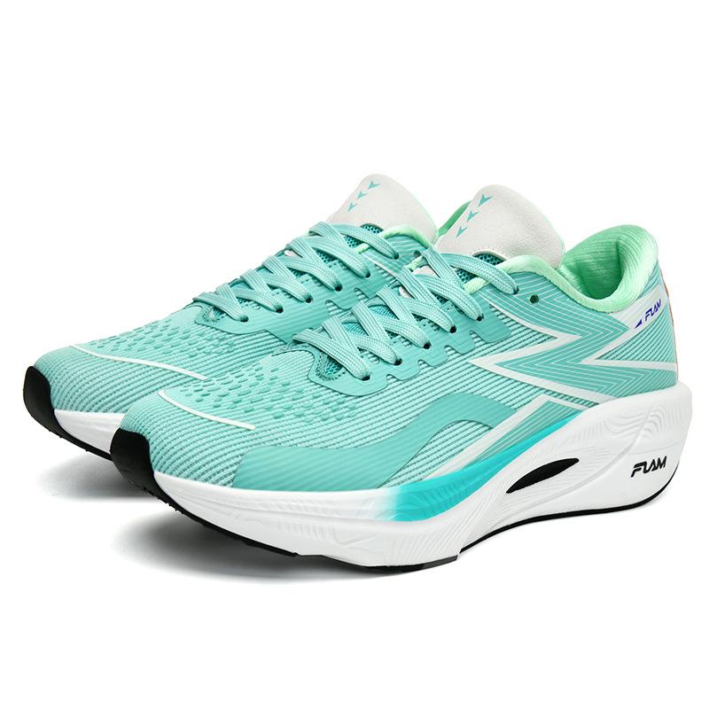 2025 New Student Sports Couple Popcorn + Carbon Board Running Shoes Mesh Large Size Lightweight Running Shoes