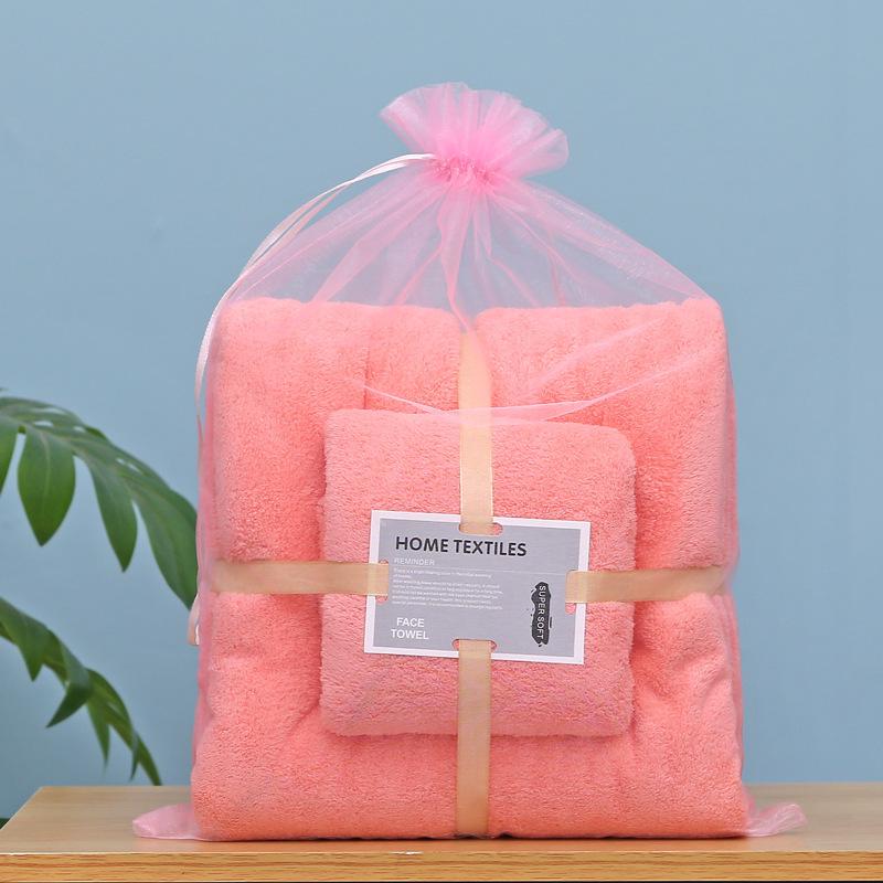 Mutter-Kind Korallenfleece Badetuch-Set - Weich, Dick, Saugfähig, 300g, Große Größe für den Heimgebrauch