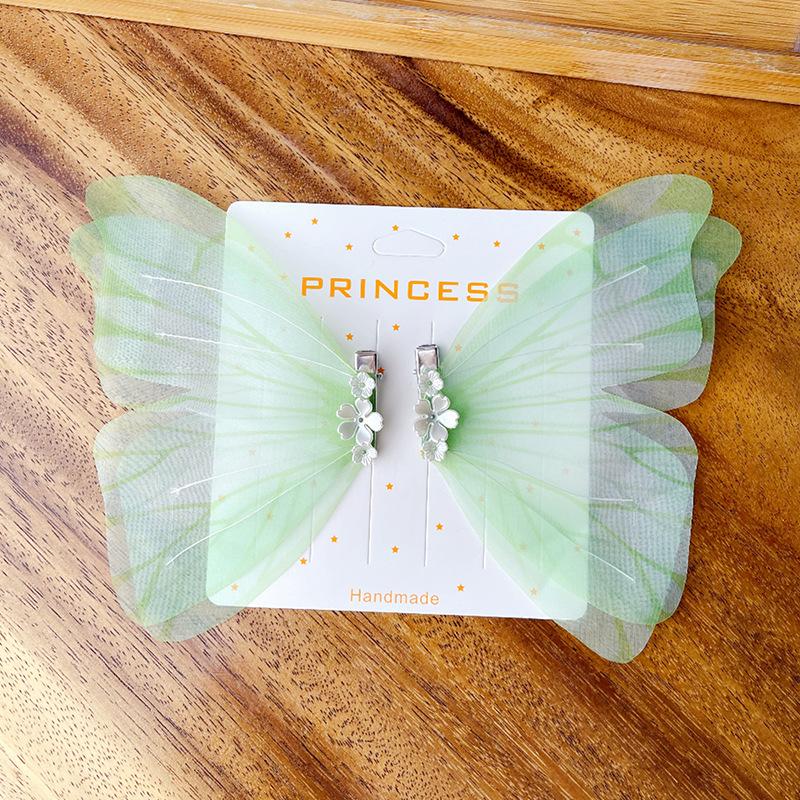 New Kids' Super Fairy 3D Tulle Big Butterfly Hair Clips Elegant Dancing Style Ancient Style Hair Accessories for Little Girls