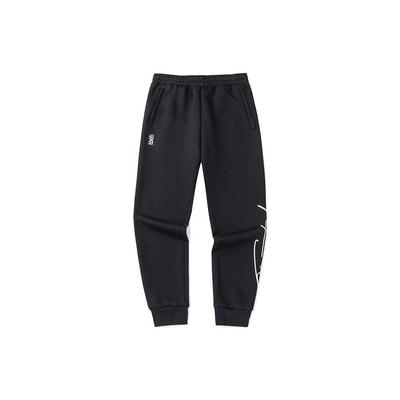 Basketball Series Letter Print Knit Jogger Pants Men Bottoms Black 152311317-3