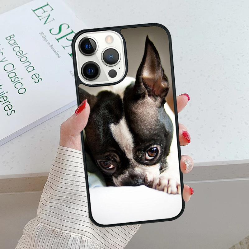 Boston Terrier Dog Faces Phone Case For iPhone 17 Air 15 16 16e 14 13 Pro Max Coque 12 11 Pro Max PLUS fundas cover
