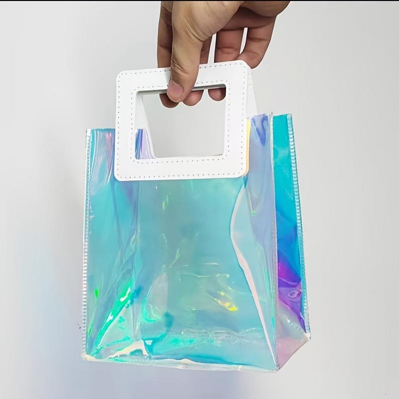 5pcs Holographic Gift Bags, Party Favor Bags, Holiday Gift Bags