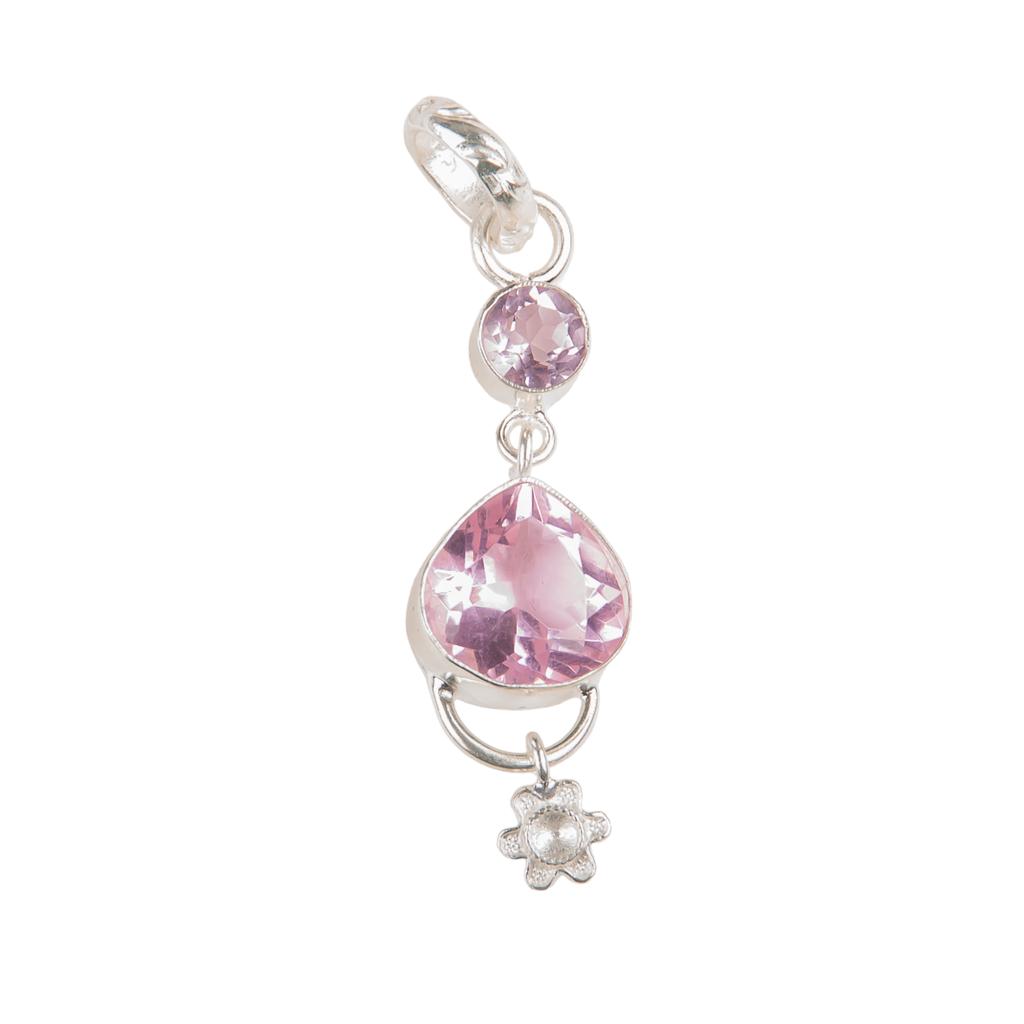 Morganite Gemstone 925 Sterling Silver Jewelry Women Gift Handmade Pendant2.00" PP-5-12