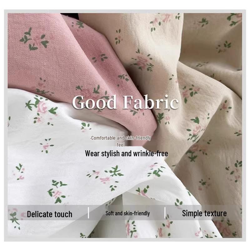 High Waist Floral Ice Silk Women's Summer Wide-Leg Pants, 145-150 Petite