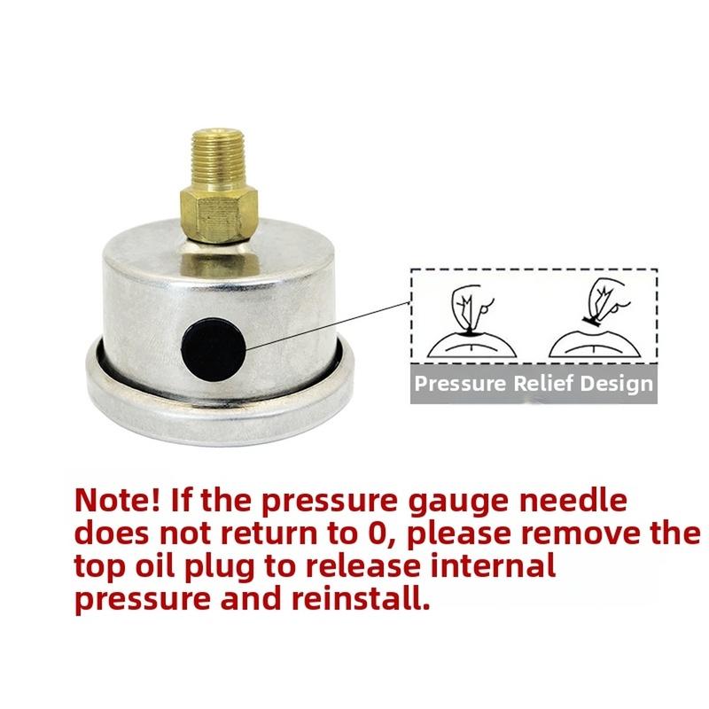 0-15 Psi Axial Shock-Resistant Fuel Oil Pressure Gauge 40mm For Dial 1/8''NPT Oil Pressure Gauges Car Interior Parts Accessories