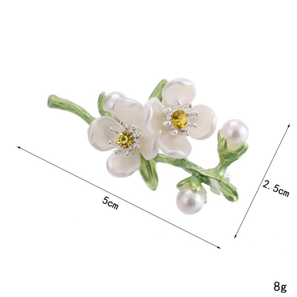 Imitation Pearls Jasmine Flower Brooch Multi-Occasion Wear Collar Lapel Pin Lapel Pin Accessories