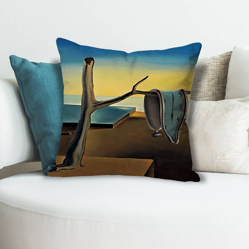 SSalvador Dali Art Pillow Cases for Bedroom Living Room Sofa Home Decor Polyester Cushion Cover with Zipper