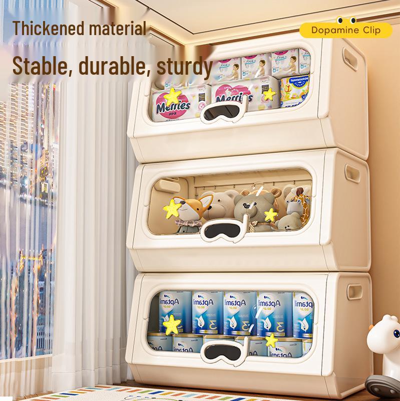 Living Room Large Capacity Plastic Storage Cabinet for Clothes, Snacks, and Toys