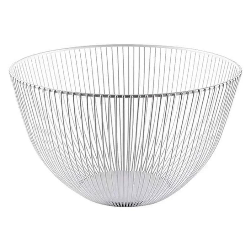 

1pcs Household Tools Storage Basket Black Table Decor Metal Candy Dish Kitchen Fruit Bowl Food Baskets Iron Vegetable Home Holder Small size білий