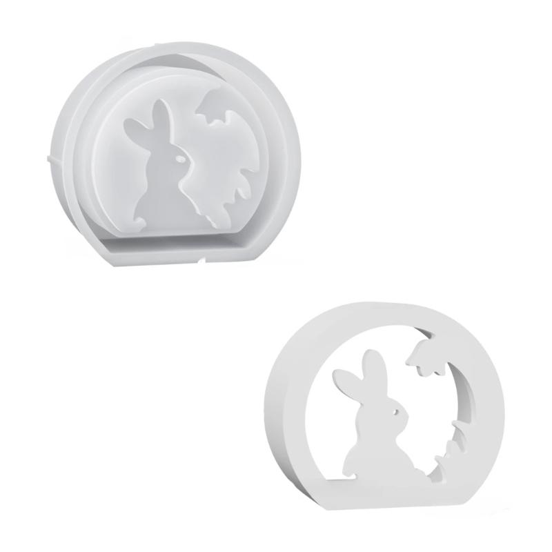 Premium DIY Mold for Making Hollow Easter Rabbit Candle Holders Silicone Casting Moulds Festive Craft Decorations