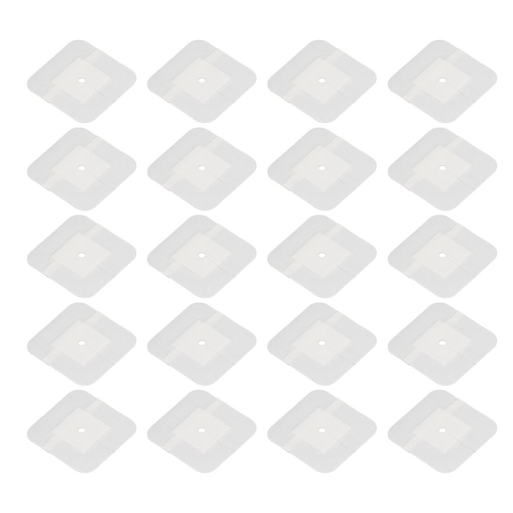 20 Sheets Split Drain Adhesive Bandage T Incision Non Woven Fabrics Feeding Tube Pad for Home and