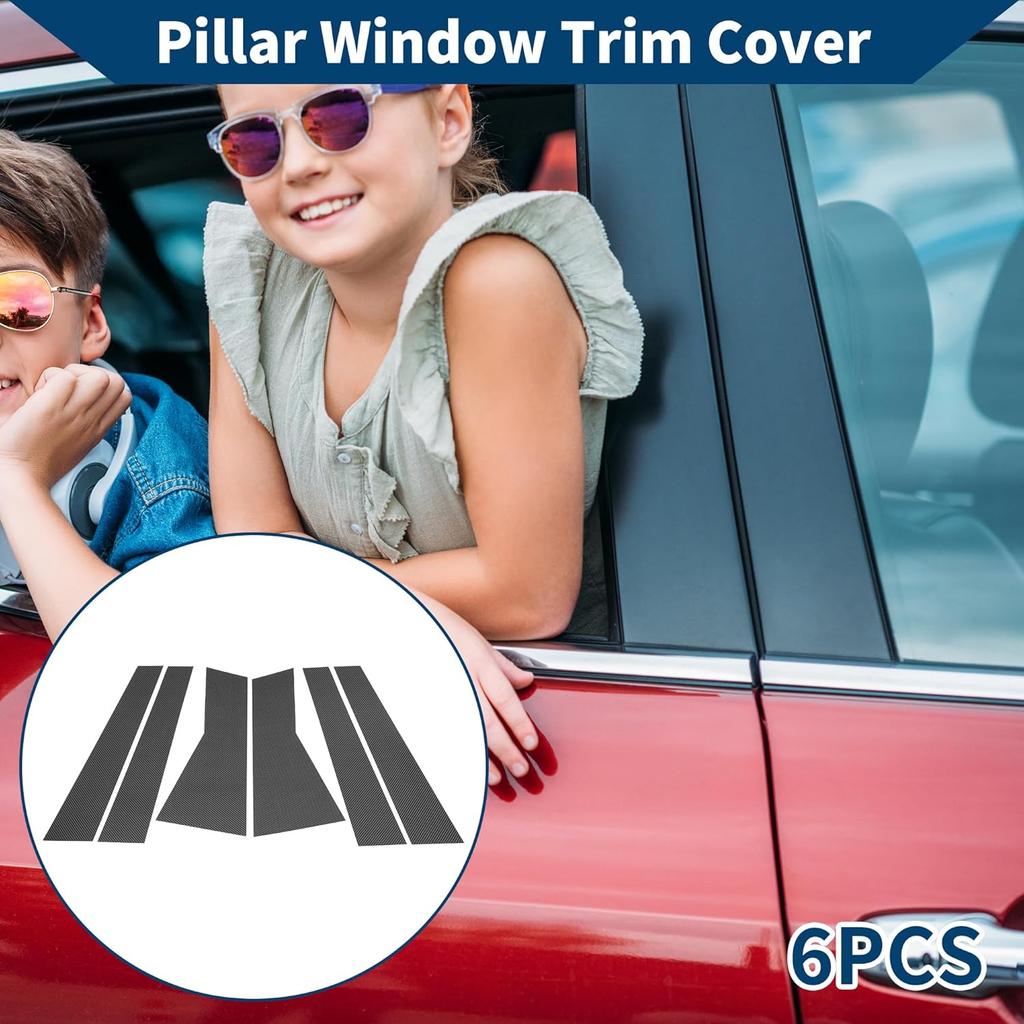 Door Pillar Window Trim for Acura MDX 2007-2013 Front Rear Left Right Anti Scratch Sticker Pillar Posts Door Outer Exterior Cover 6 Pcs Carbon Fiber