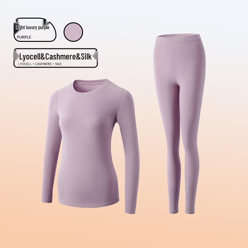 Women's Customized Autumn/Winter Cashmere Silk Antibacterial Heated Lyocell Warm Underwear Set