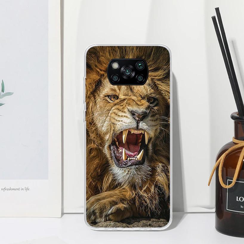 Lion Alpha Male Cub King Phone Case For Xiaomi Poco X7 X6 X5 M7 M8 Pro F7 Ultra Redmi 15C 15 13C 13 12C 12 10 10C 10A Art Fundas