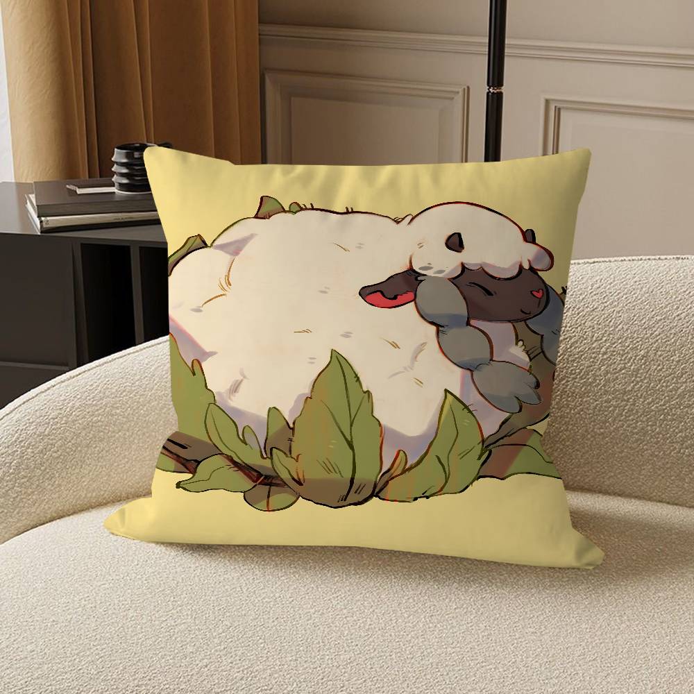 W-Wooloo Cute Sheep Pillow Covers Cartoon Sofa Decorative Home Double-sided Printing Short Plush Cute Cushion Cover