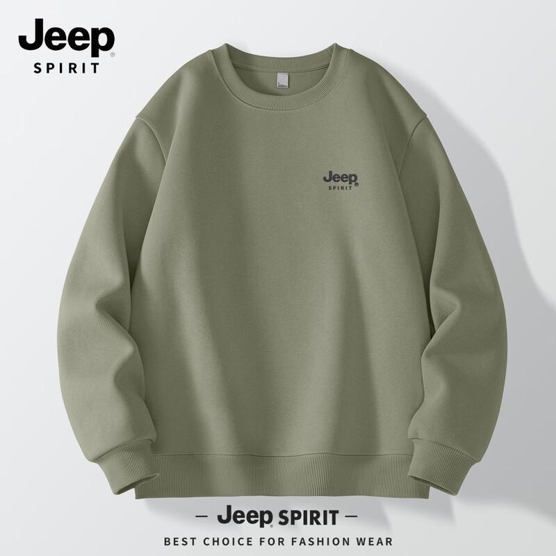 JEEP SPIRIT Men's 2025 Fall 3D Logo Round Neck Sweatshirt