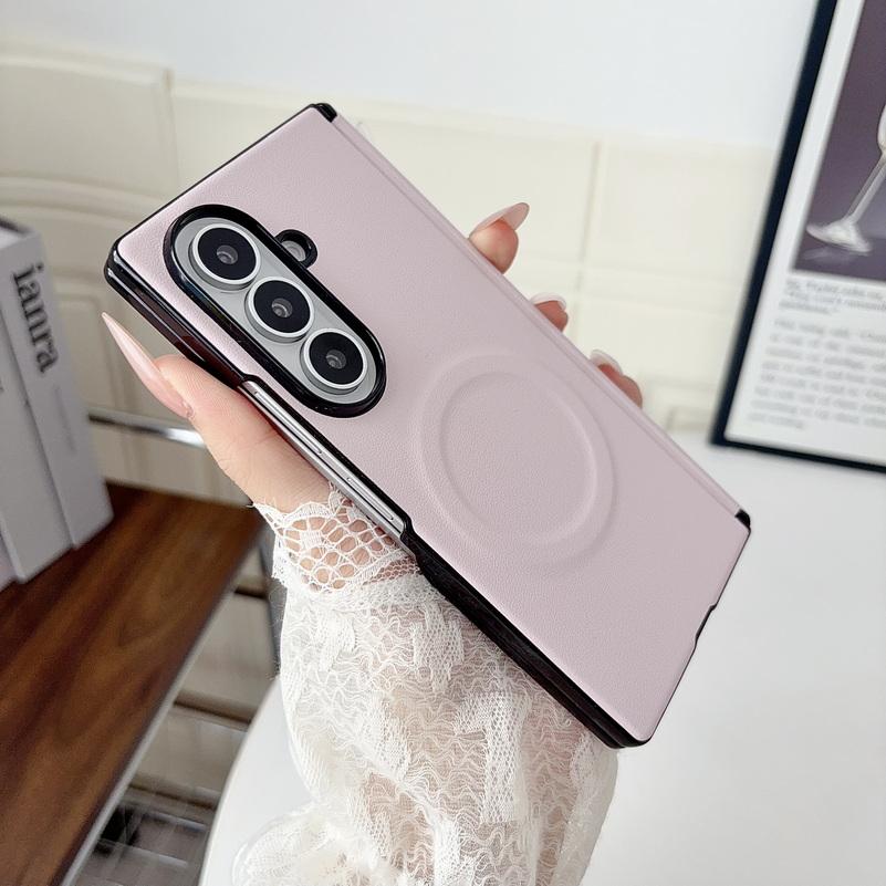 Slim Leather Magnetic Ring Case for Samsung Galaxy Z Fold8 Ultra Fold 8 7 6 5 Foldable with Magnetic Hinge Protective Cover