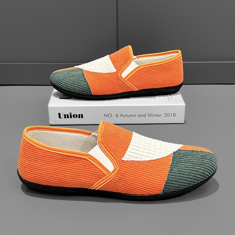 Men's Lightweight Breathable Loafers - Casual Slip-On Color Block Flats