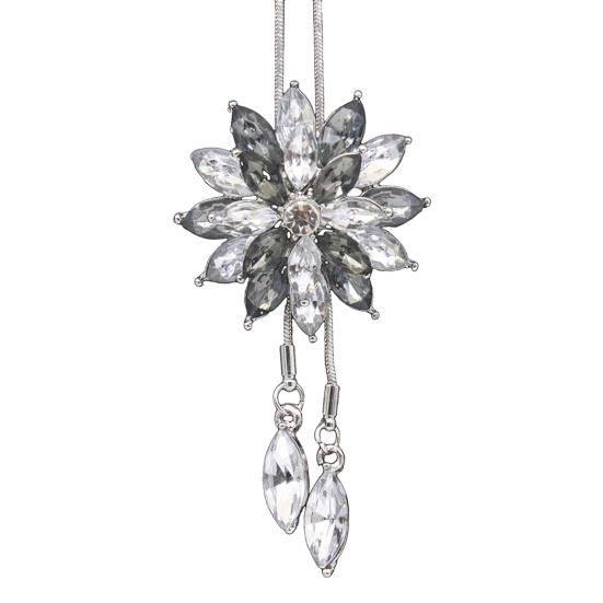 Dammode Rhinestone Snowflake hängsmycke lång kedja tröja halsband present